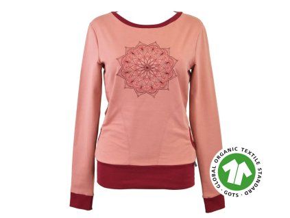 Black Mountain Mikina - růžová - mandala GOTS – hlavní pohled