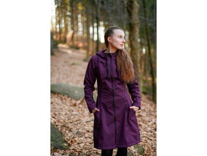 Black Mountain Softshellový kabát - áčkový - ostružinový – hlavní pohled