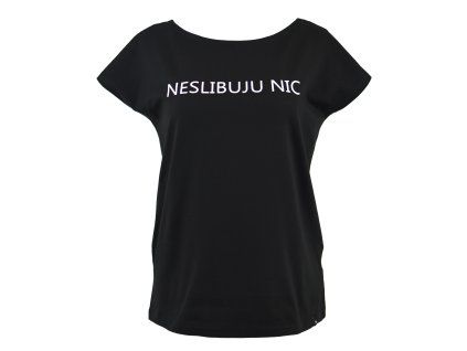 Black Mountain Tričko oversized - černé - neslibuju nic – hlavní pohled