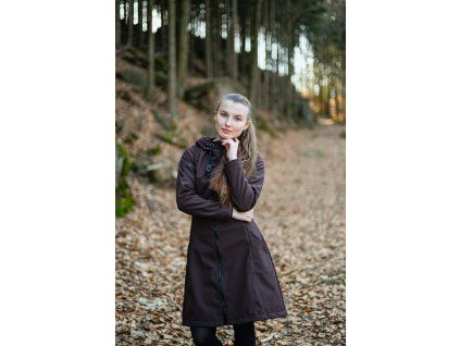 Black Mountain Softshellový kabát - áčkový - tmavě hnědý – hlavní pohled