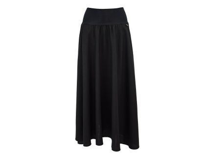 Black Mountain Maxi půlkolová sukně - černá - viskóza/len – hlavní pohled