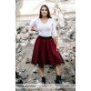 Black Mountain Půlkolová sukně - guma - černo-červená třpytivá – fotografie 6