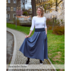 Black Mountain Maxi půlkolová sukně - černá - viskóza/len – fotografie 5