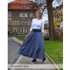 Black Mountain Maxi půlkolová sukně - černá - viskóza/len – fotografie 6
