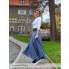 Black Mountain Maxi půlkolová sukně - černá - viskóza/len – fotografie 4